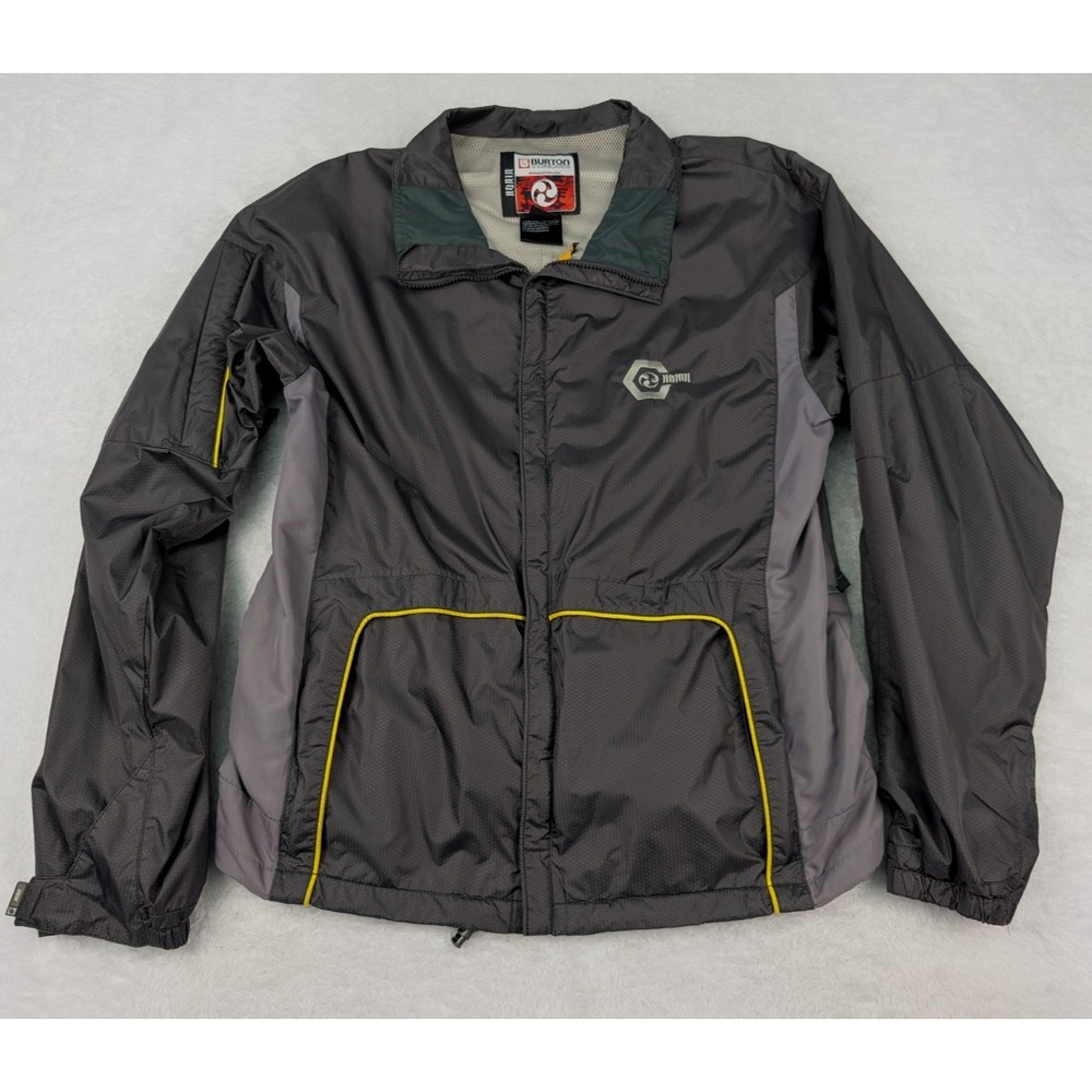Burton Ronin Full Zip Jacket Men's M Gray Mesh Lined Vented Windbreaker *Read